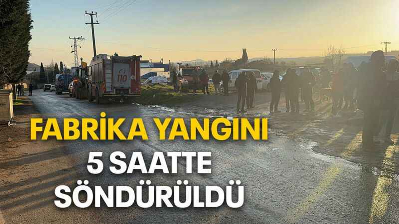 Fabrika yangını 5 saatte söndürüldü